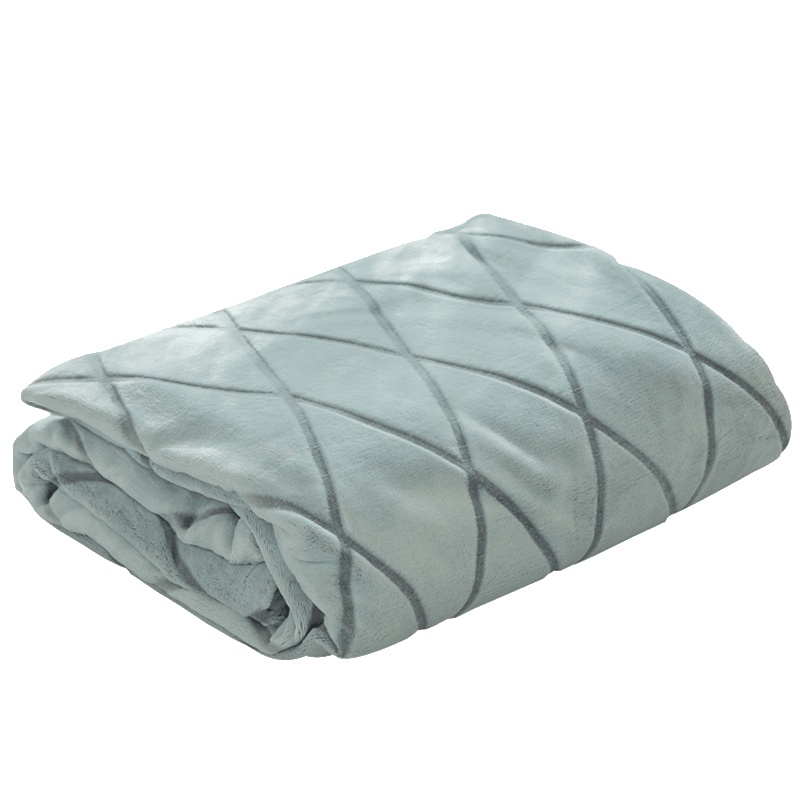 北极绒(Bejirog)家纺 日式简约风剪花保暖珊瑚绒双人沙发毯毛毯子秋冬加厚条纹/格子法莱绒单人1.5m床单盖毯其它