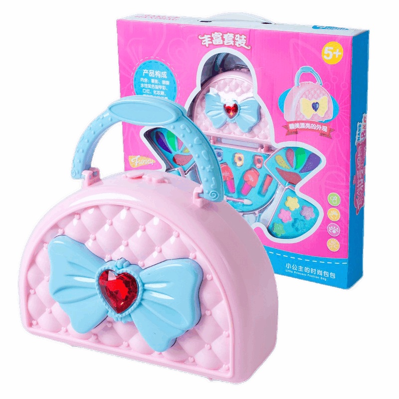 儿童玩具女孩 过家家仿真彩妆手提包玩具梳妆台化妆盒小女孩礼物30件套礼盒装