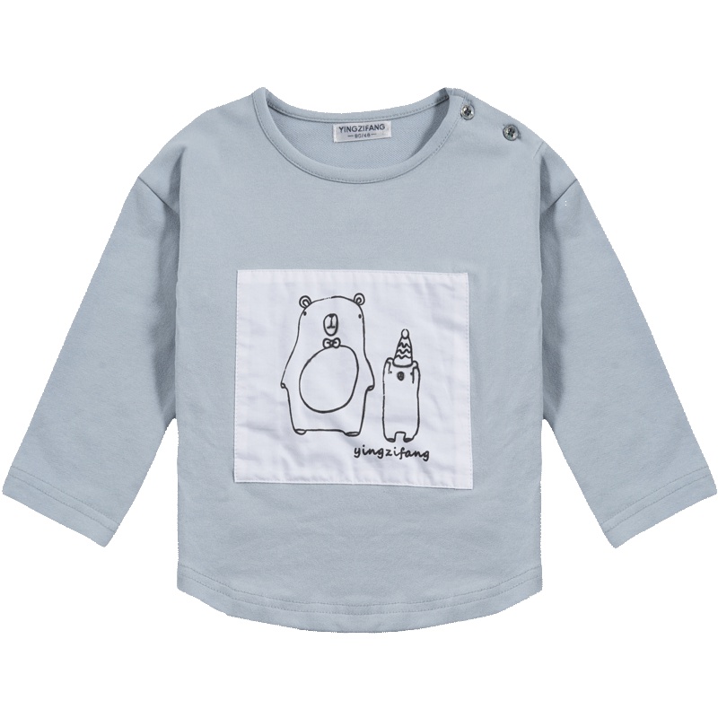 春装婴姿坊童装男童拉架卫衣舒适透气百搭休闲印花T恤