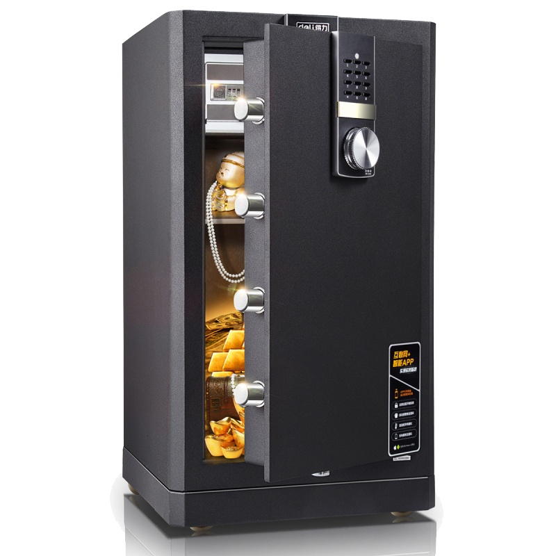 得力(deli)4089智能APP保险箱 深灰 高82cm 电子密码防盗保险箱 3C认证办公家用防盗合同资料保险柜
