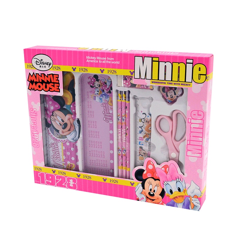迪士尼文具礼盒 文具套装铅笔盒小学生儿童学习用品大礼物包 Z6972粉色礼盒奖品 男女孩米奇套装学习用品 幼儿园生日礼品