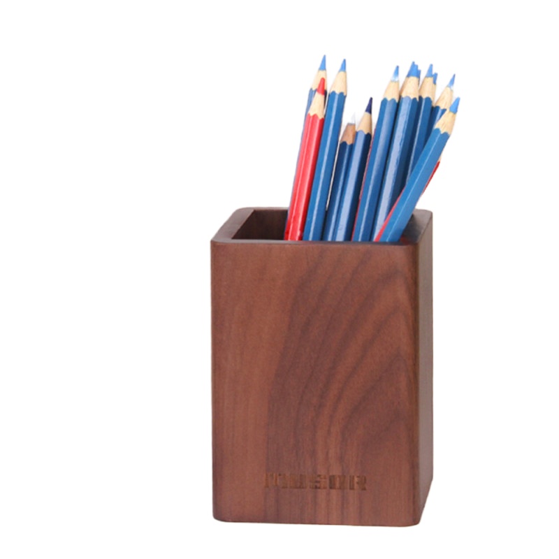 MUSOR 黑胡桃木质笔筒复古简约创意实木笔筒