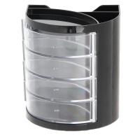 得力(deli) 9133 四层多功能笔筒 赠便条纸桌面收纳办公盒(黑色) 10个起订 单个价格