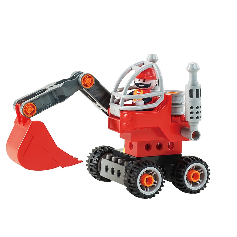 babycare儿童拼插积木益智 大颗粒挖掘机汽车模型拼装宝宝智力玩具挖掘机