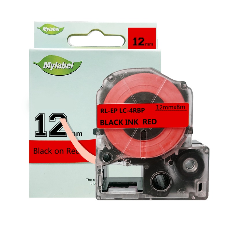 e代经典 12mm红底黑字标签色带 适用爱普生EPSON LW300;LW400;LW700 600P LK-4RBP
