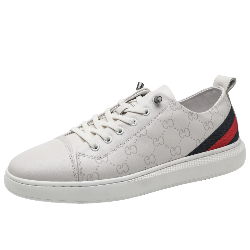 公牛世家男鞋秋季头层牛皮潮鞋男士系带小白鞋 GNA8816