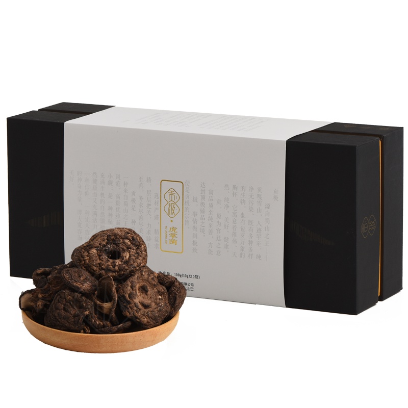 贡极 100g虎掌菌心止盒装高原山珍干货 野生干制食用菌送礼佳品高档食品商务礼品特产送长辈 单个价