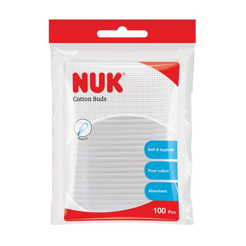 NUK婴儿专用清洁棉棒-100支便携袋装2包特惠装