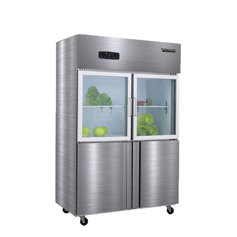 雪村(Xuecun) CFS-40N2B2 800L商用冷柜 四门上玻璃厨房冰箱 上冷藏下冷冻柜 全铜管 冰柜