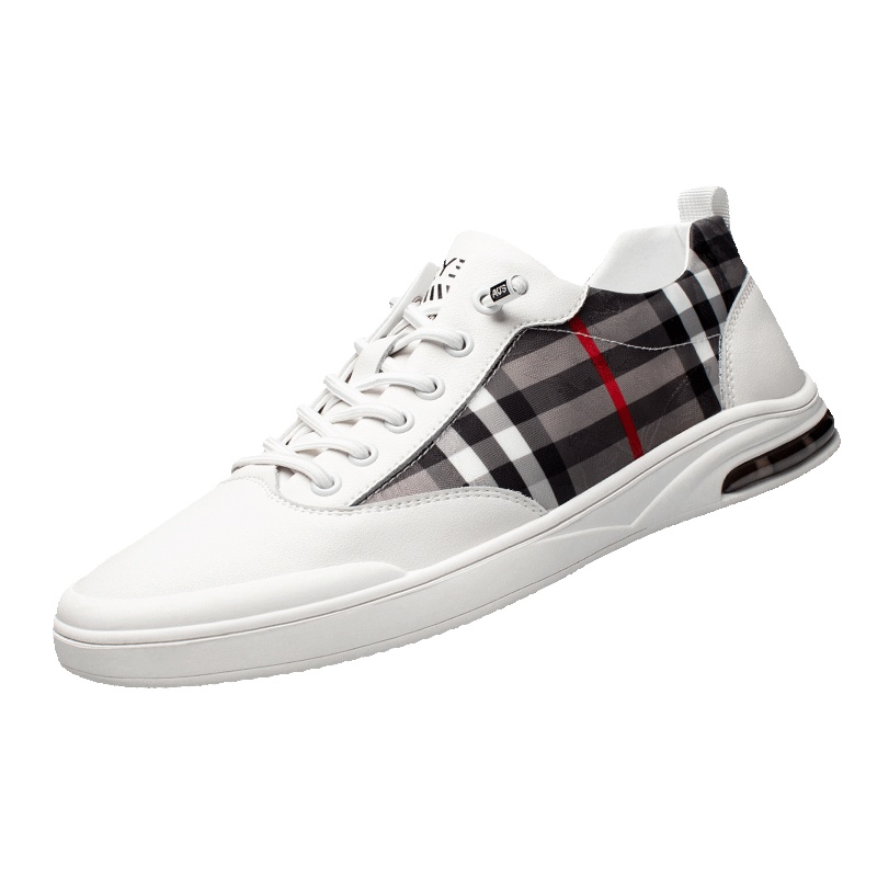 牧伦奴仕(MULUNUSHI)新款休闲鞋男士时尚皮鞋四季小白鞋牛皮鞋二层牛皮(除牛反绒)橡胶底青年板鞋男鞋潮白26221