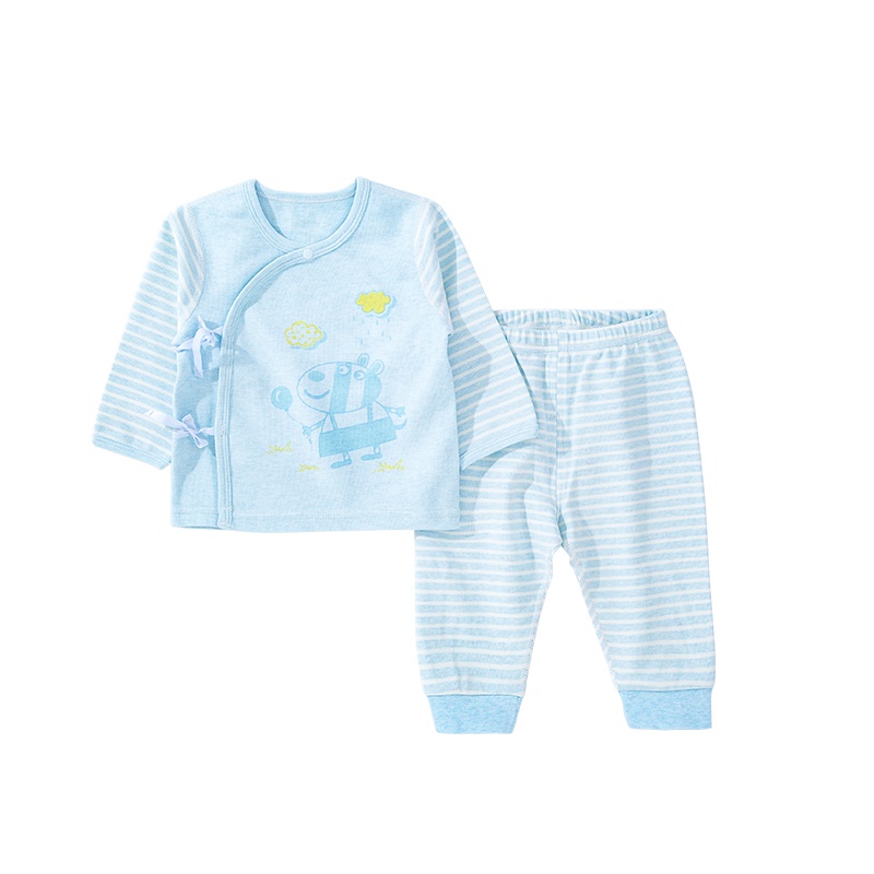 优简秋冬新款全棉和尚衣套装和短袍可开长裤组合宝宝秋衣秋裤婴儿0-6个月家居服