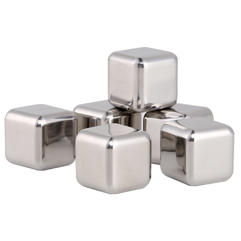 304不锈钢冰粒速冻金属冰块冰格冰酒石啤酒咖啡饮料红酒威士忌速冷降温冷却冰块 冰粒6只装(带冰夹+冰盒)