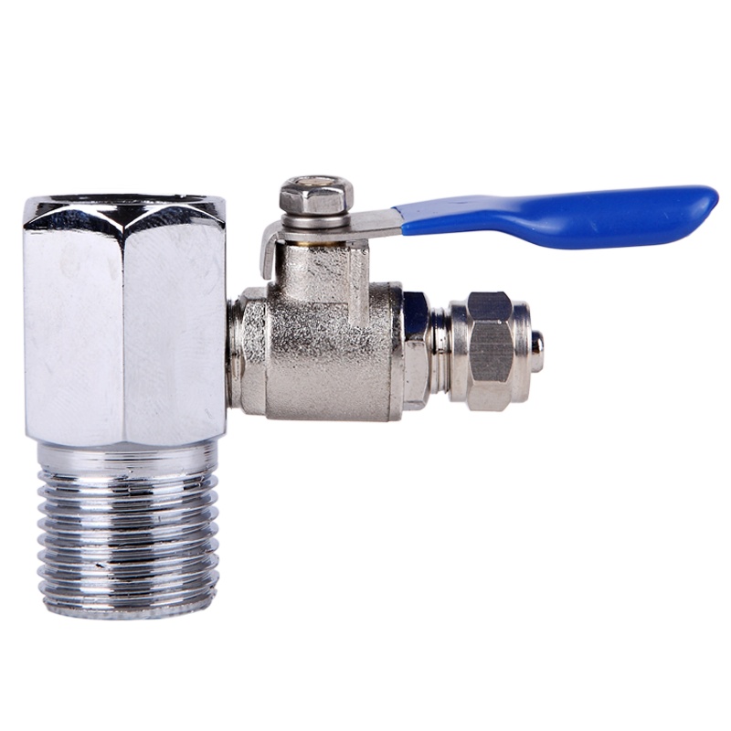 欧美星净水器配件 进水三通球阀 4分转2分PE管球阀 2分水龙头角阀 家用龙头转换阀自来水分水器 金属进水三通+2分球阀