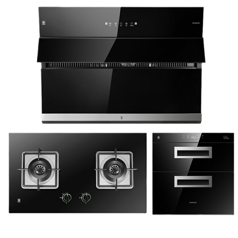 樱花(SAKURA)烟灶消三件套餐 侧吸20立方抽油烟机燃气灶具消毒柜厨电烟灶套装G301+BBG09+C01(天然气)