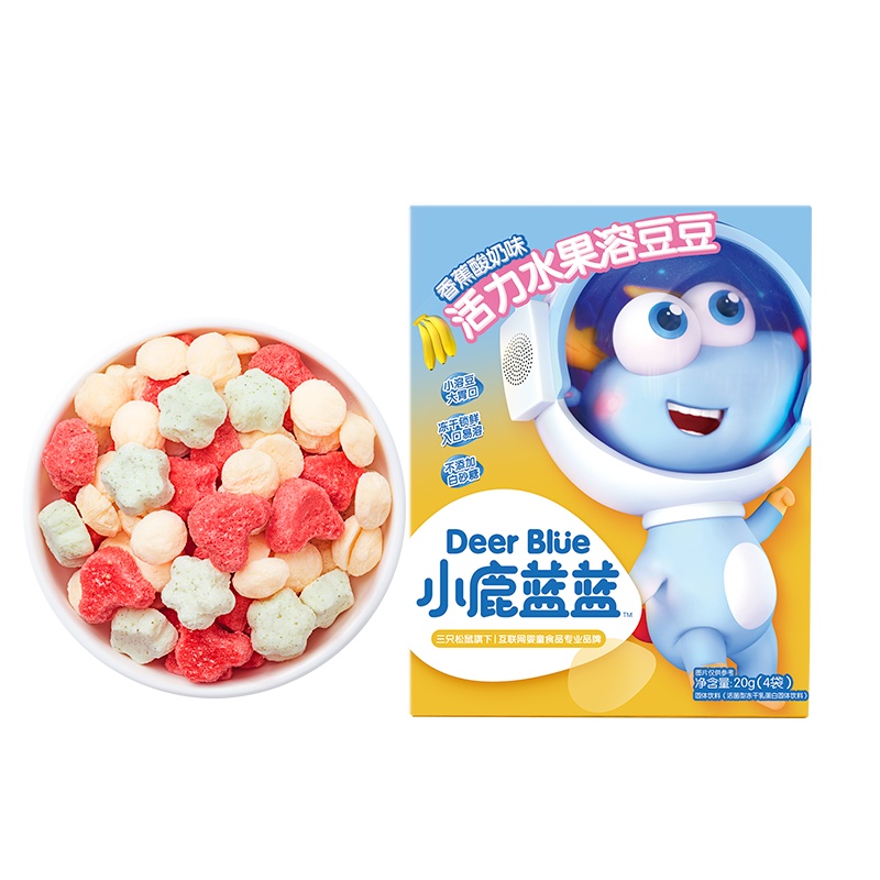 小鹿蓝蓝 水果溶豆豆 香蕉酸奶味20g 宝宝零食辅食溶豆儿童零食入口即溶