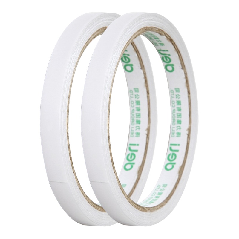 得力(deli)30400棉纸双面胶带32卷/袋 9mm双面胶带棉纸胶带双面胶纸胶带海绵带纸胶带美工胶带