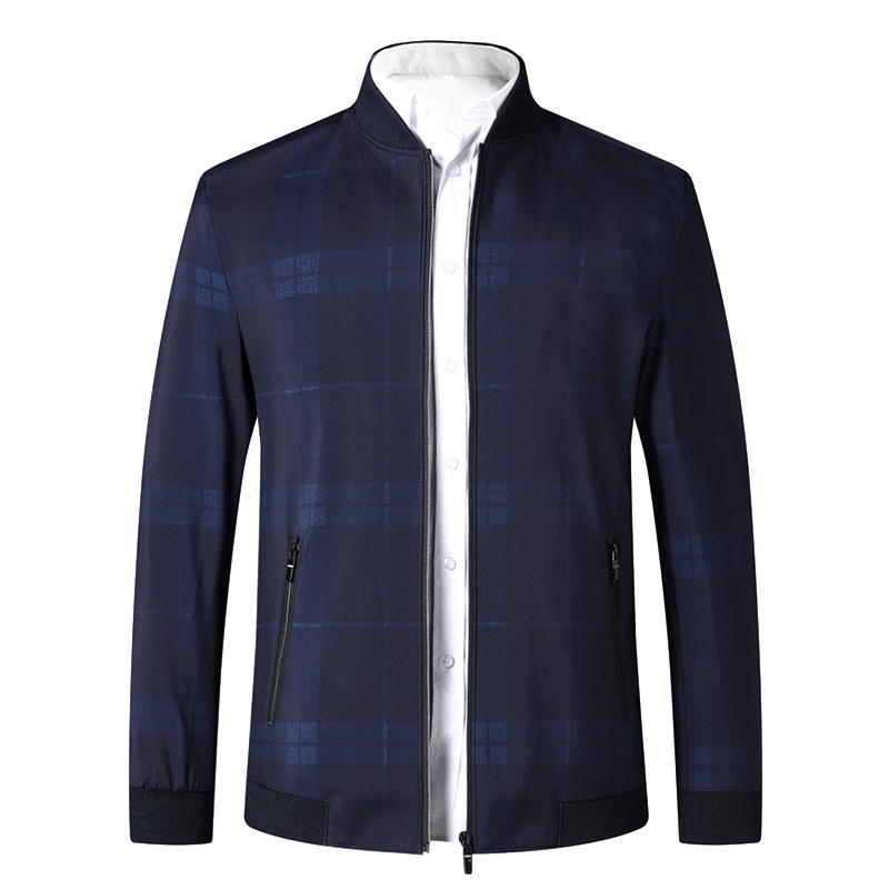 駱丹尼斯中老年夹克男春秋薄款中年男装外套爸爸装休闲上衣男士老人衣服