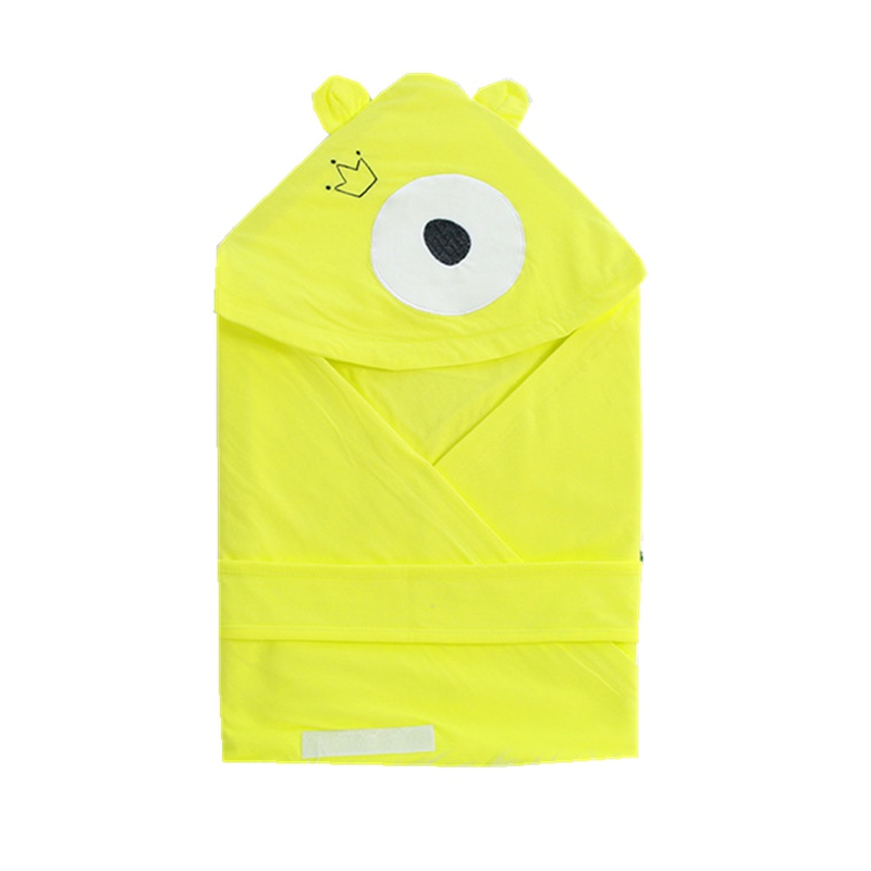 卡比一木KBMLOVELY男女宝宝通用80*75CM四季婴儿抱被婴童床上用品纯棉萌物表情抱毯KM4302