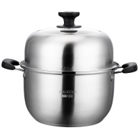 美厨 汤锅蒸锅 26cm加厚304不锈钢复底汤锅蒸锅多用锅 电磁炉燃气煤气灶明火通用 锅具MCZ947