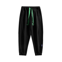 蓝缕金(LANLVJIN)男士休闲裤春季2022新品大码束脚运动裤青少年松紧系带宽松小脚九分裤韩版休闲学生男裤子