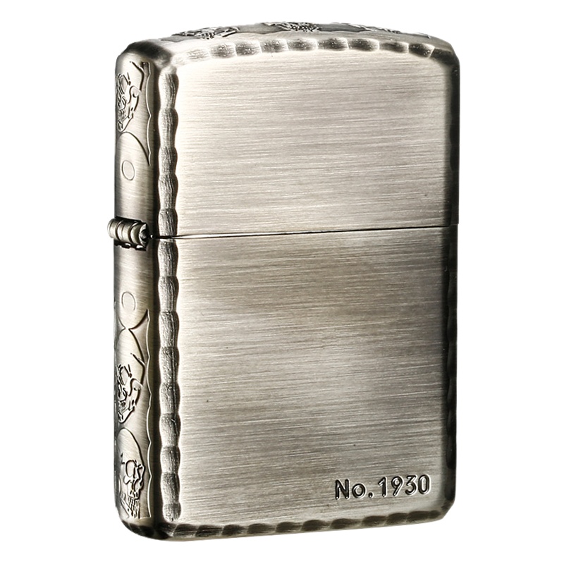 美国ZIPPO打火机 芝宝 原装三面环绕侧骷髅头 限量珍藏盔甲凿边雕刻万恶骷髅 男士礼品