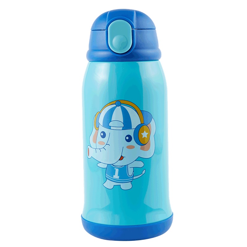 婴蓓儿童不锈钢保温杯卡通吸管水杯一杯两用幼儿园宝宝学饮杯(YB保温杯)