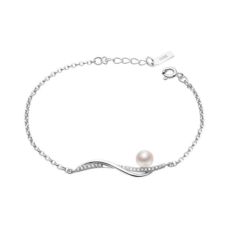 京润珍珠 明月夜 摩洛哥风情系列银S925淡水珍珠手链珠宝宠自己送妈妈送婆婆