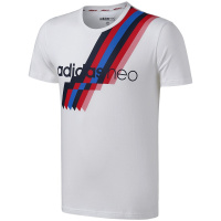 【自营】adidas阿迪达斯NEO男易烊千玺休闲运动短袖T恤CV6941 L CV6941白+白