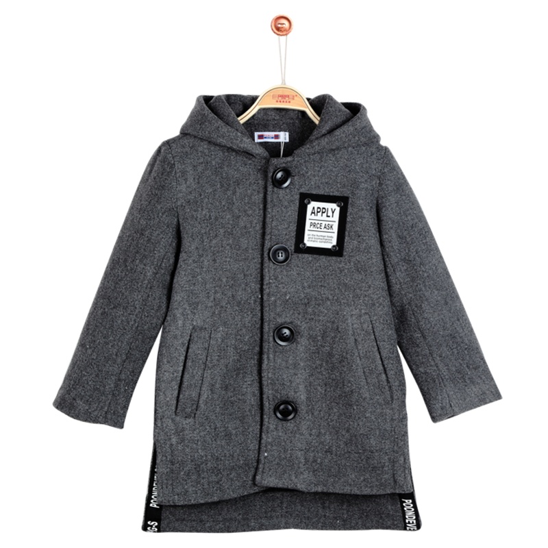 铅笔俱乐部童装2019秋冬新款男童毛呢外套加厚中长款中大童外套