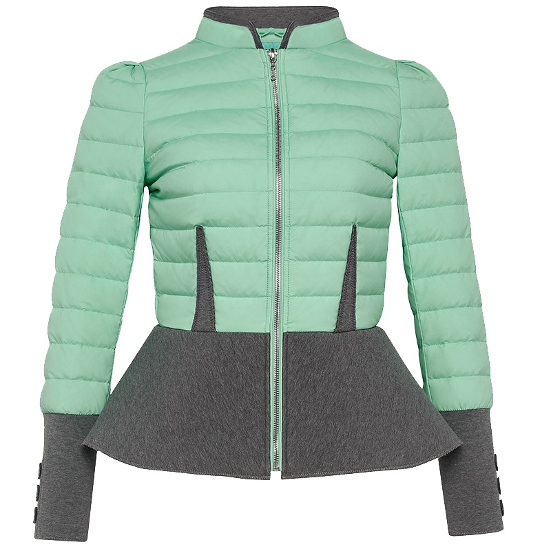 ERAL/艾莱依冬装韩版时尚撞色拼接短款修身羽绒服女羽绒衣潮2027D