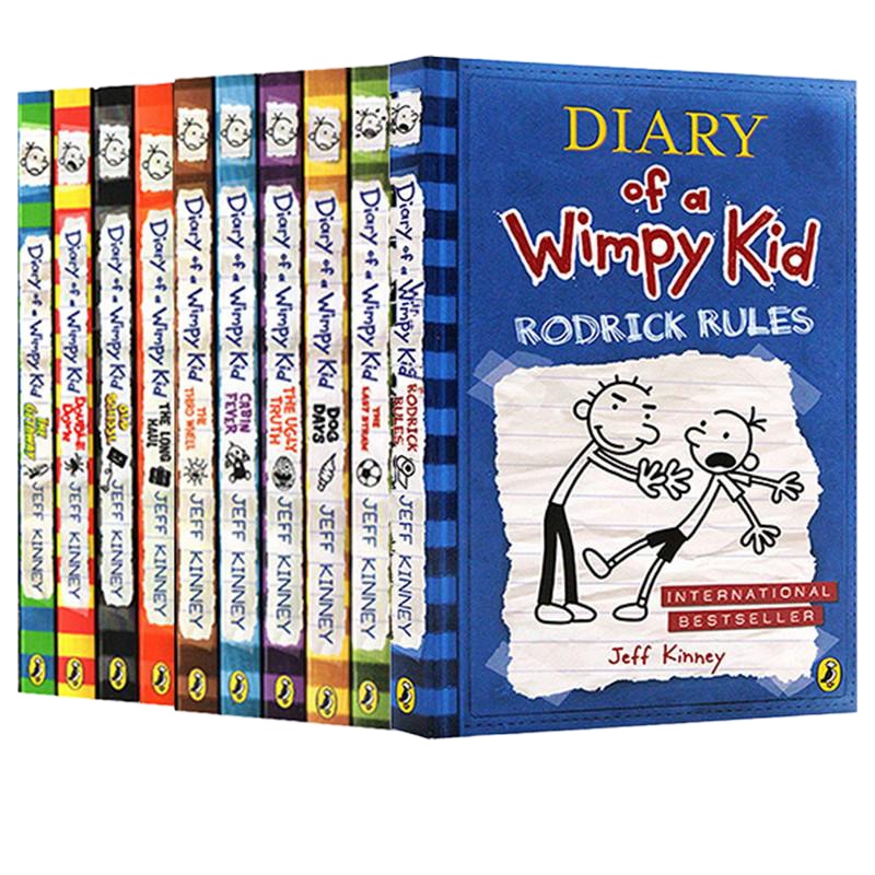 10册 小屁孩日记 英文原版儿童小说桥梁书 Diary of a Wimpy Kid 7-12岁美国初中小学生 幽默