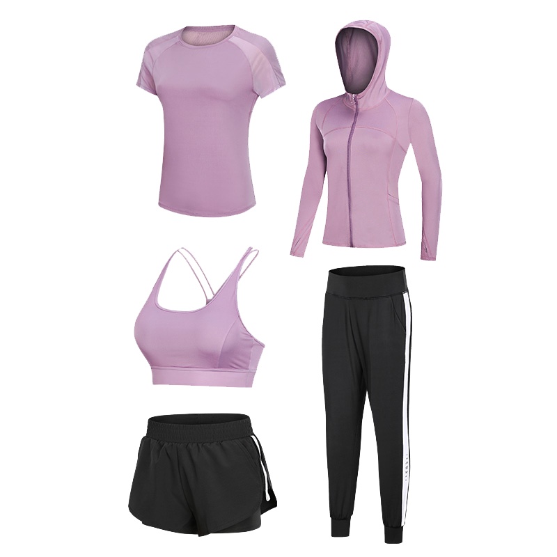 木林森(MULINSEN)瑜伽服女户外健身房健身服跑步透气紧身衣运动瑜伽速干衣裤套装