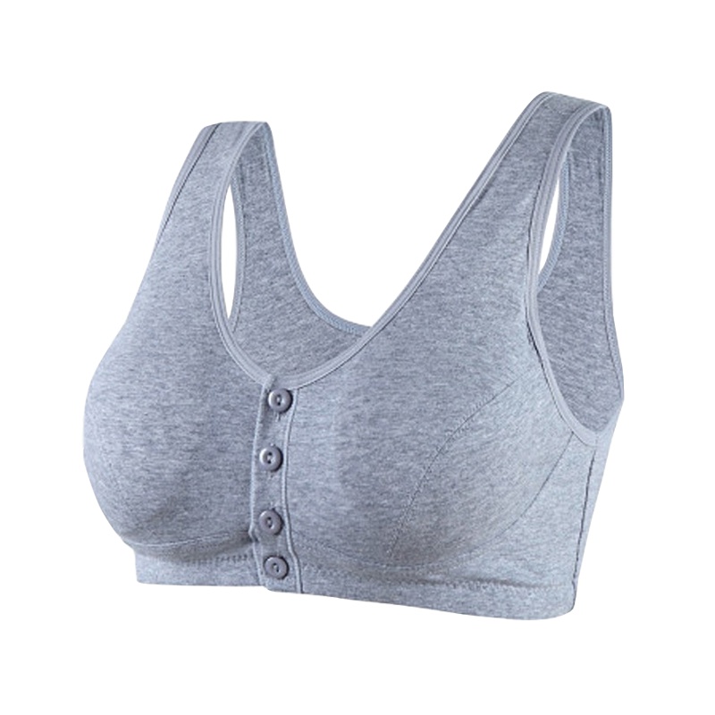 万莎 老年人内衣妈妈文胸 纯棉 前扣式 背心式内衣文胸