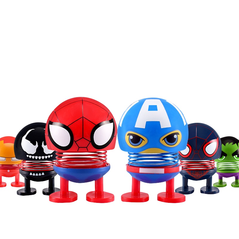 迈古(MG)[单个装]车载摆件漫威复仇联盟摇头公仔车载摇头娃娃弹簧人摆件钢铁侠