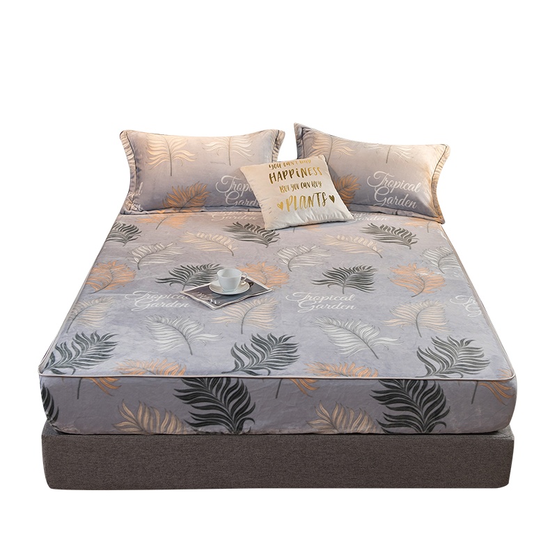 唛乐斯Mallas加厚云貂绒保暖面料床笠精美印花全尺寸系列秋冬床罩床垫保护套