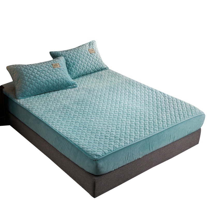 北极绒(Bejirog)家纺 水晶绒单双人保暖床笠加厚夹棉床罩床垫保护套1.5/1.8m床