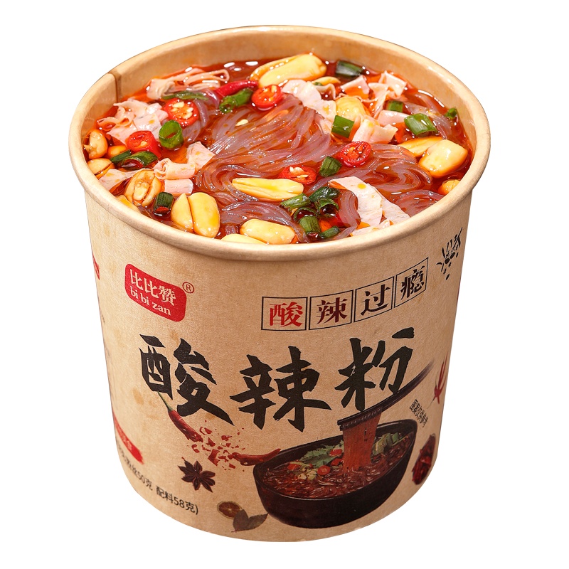 欧贝拉酸辣粉丝米线加量款130g*6桶装夜宵充饥速食品方便即食泡粉整箱