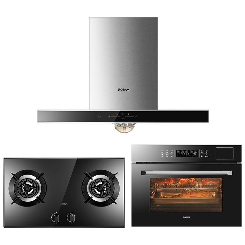 [三件套]老板(ROBAM)烟灶套餐 欧式油烟机燃气灶蒸烤一体机厨电套装67A5H+57B0T+CQ972X
