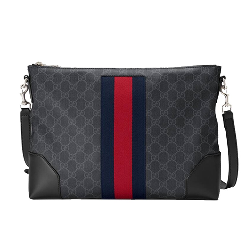 [直营]古驰(GUCCI)高级人造帆布邮差包男士单肩包斜挎包 男包