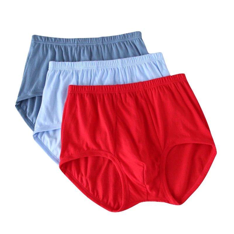 A&B[3条装]ab纯棉舒适中高腰男脚内裤宽松大码父亲裤L609
