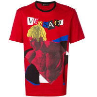 VERSACE 范思哲一线 奢侈品 男士红色全棉圆领印花短袖T恤衫(尺码偏大) A78908 A201952 A051