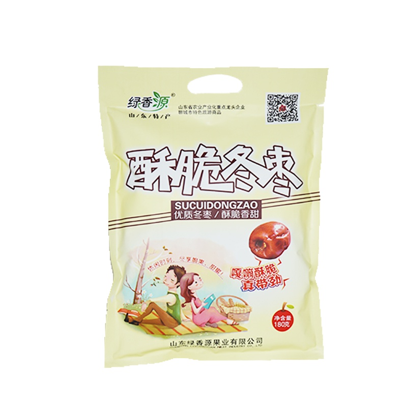 绿香源酥脆冬枣优质干枣180g无核脆枣山东特产大枣子甜枣