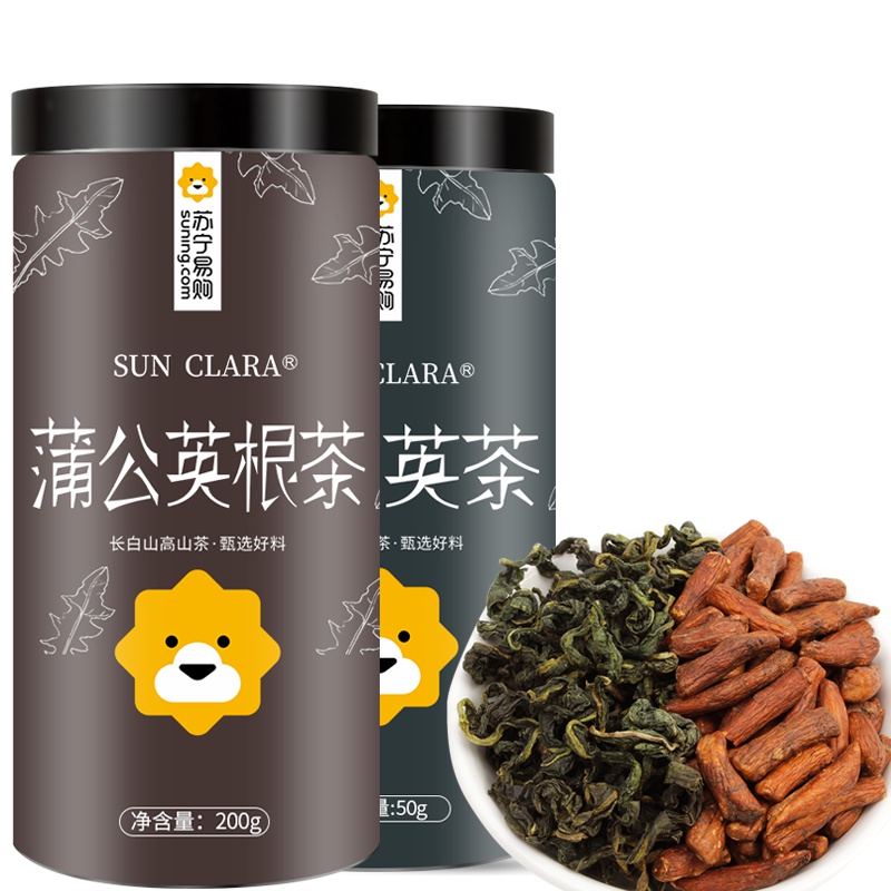 桑克拉(SUN CLARA)蒲公英根茶200g+蒲公英叶茶50g套装 长白山蒲公英浦公英茶 可搭配丁香花茶丁香茶叶