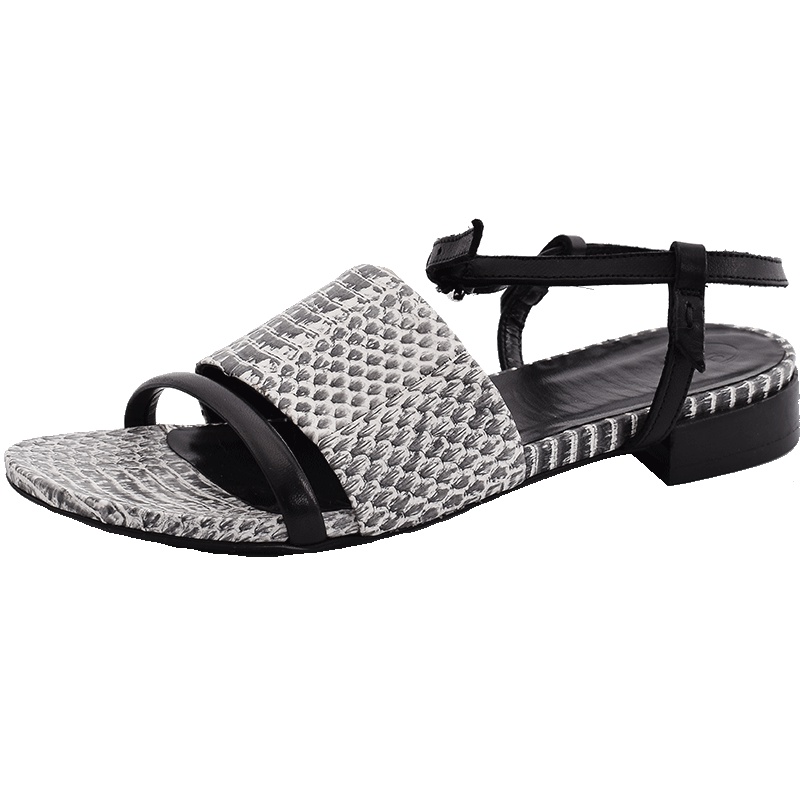 MCQ ALEXANDER MCQUEEN亚历山大麦昆麦蔻 女士凉鞋蛇皮纹平底凉鞋