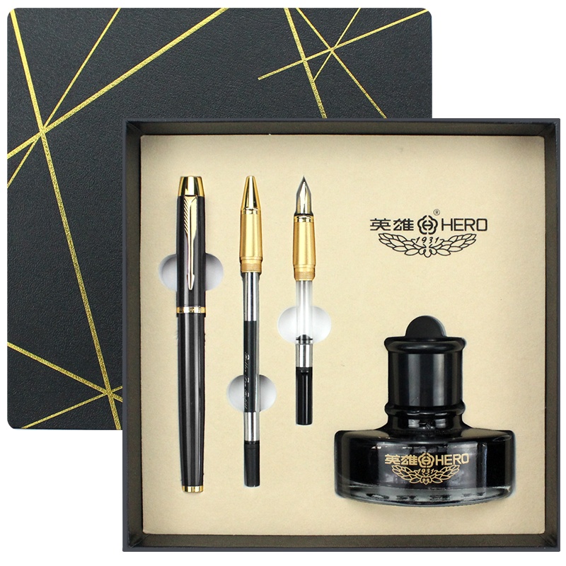 HERO/英雄钢笔1802套装礼盒装官商务办公礼物送礼男女生学生练字美工笔定制刻字