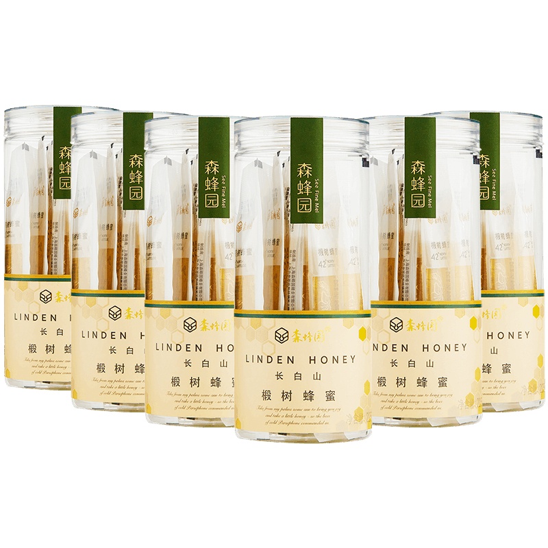 森蜂园长白山椴树蜂蜜225g(15gx15条)*6瓶冲饮 椴树蜜滋补蜂蜜农家自产土取蜂巢蜜蜂 条状包装