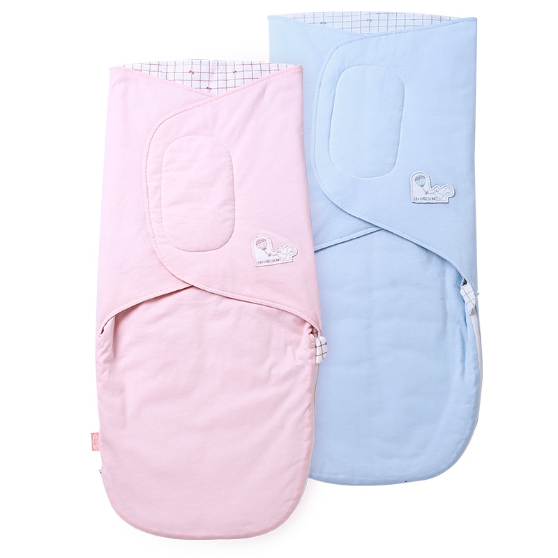 良良初纷新生儿夹棉包巾 70*32cm 两色可选 睡袋