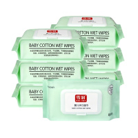 [80片亲肤 大尺寸 ]湿巾大包装80抽 舒柔韧擦拭不掉毛纺布抗拉扯