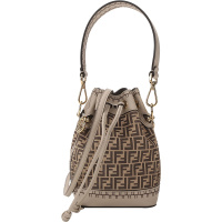 FENDI 女士MON TRESOR系列牛皮手提单肩斜挎包抽绳包水桶包迷你款8BS010 AHJG