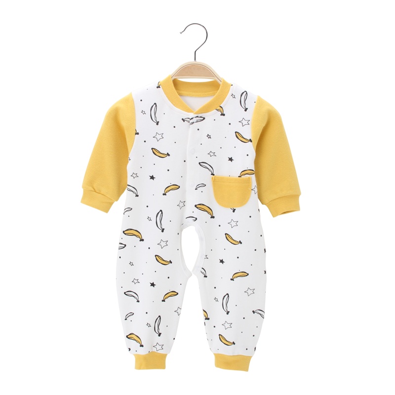 婴儿连体衣秋季长袖哈衣秋天外出男宝宝爬服春秋套装新生衣服秋装